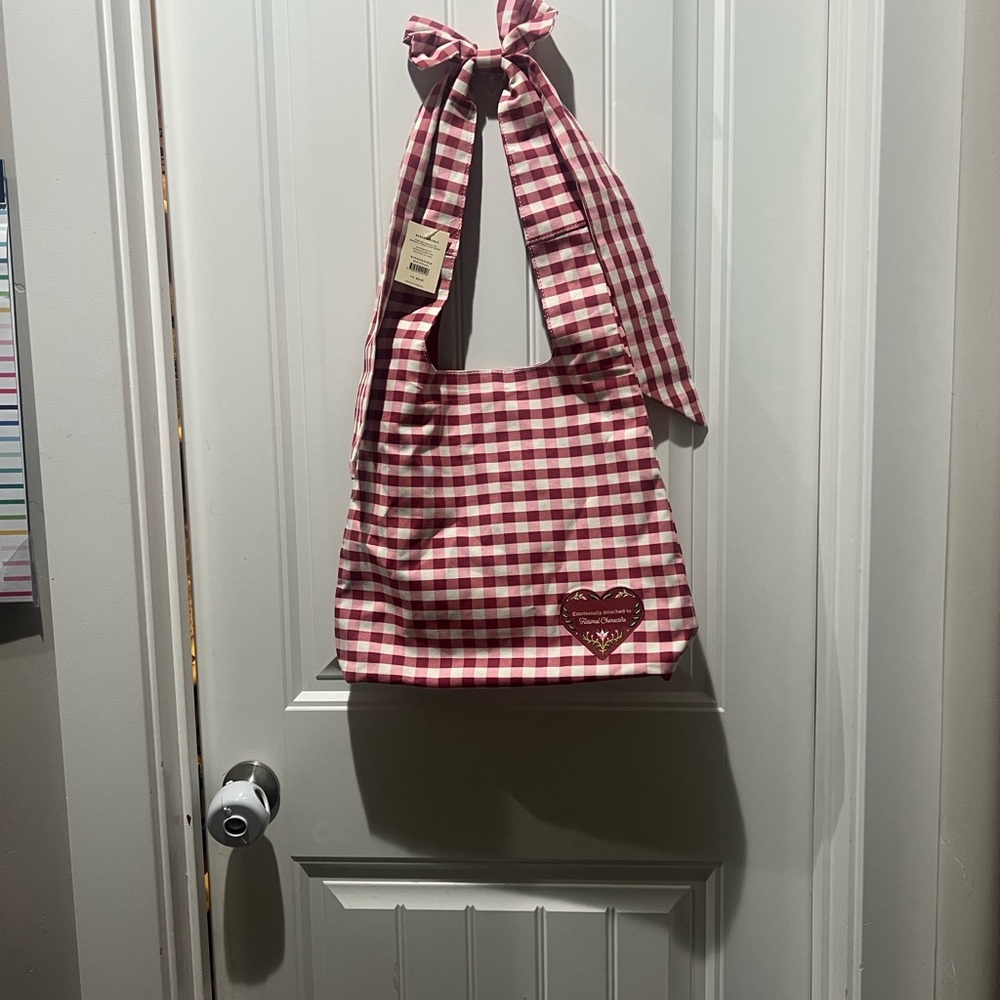 Barnes & Noble 2026 Valentines Bow Tote Bag Gingham